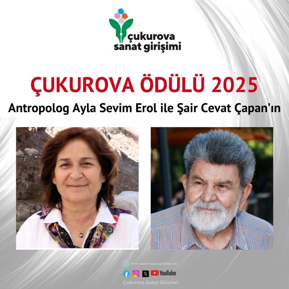 Çukurova Ödülü 2025   Antropolog Ayla Sevim Erol ile Şair Cevat Çapan’ın