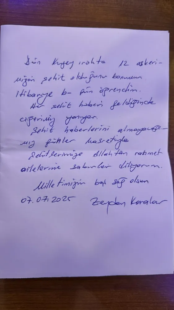 Gözaltındaki Zeydan Karalar’dan şehit askerlerimiz için mesaj